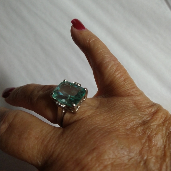 10.48CT Blue Gem 925 Sterling Silver Ring  NWOT - Picture 5 of 7